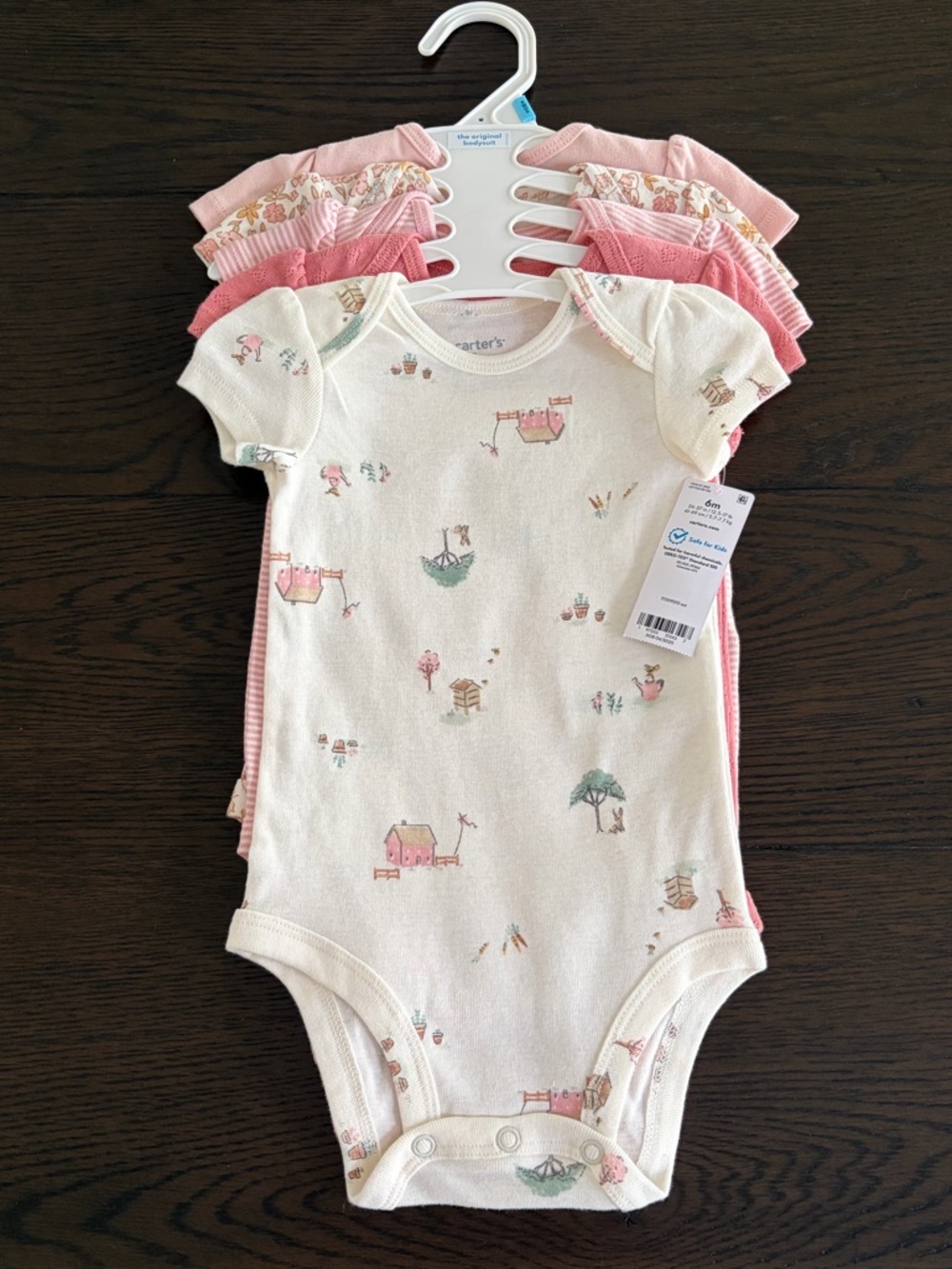 Carter's Short-Sleeve Baby Girls Onesie 5-Pack (6M)